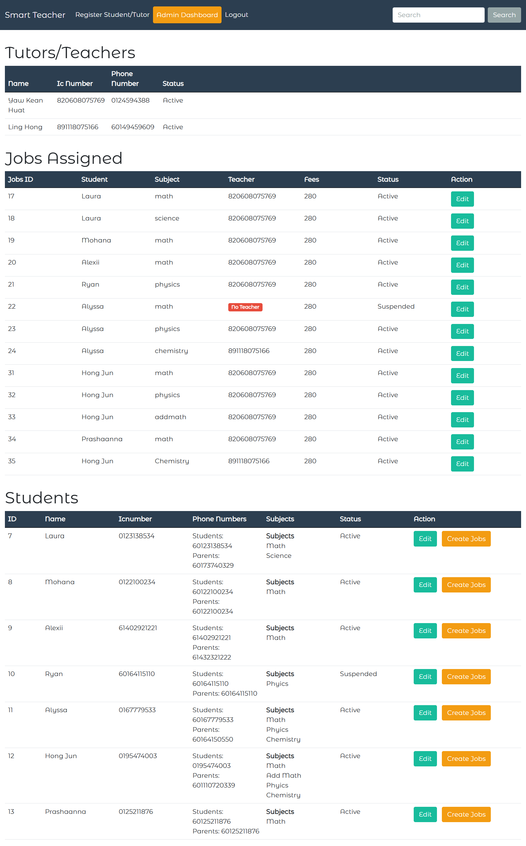 Web App System